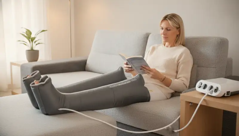 Wohlbefinden durch Lymphdrainage Gerät